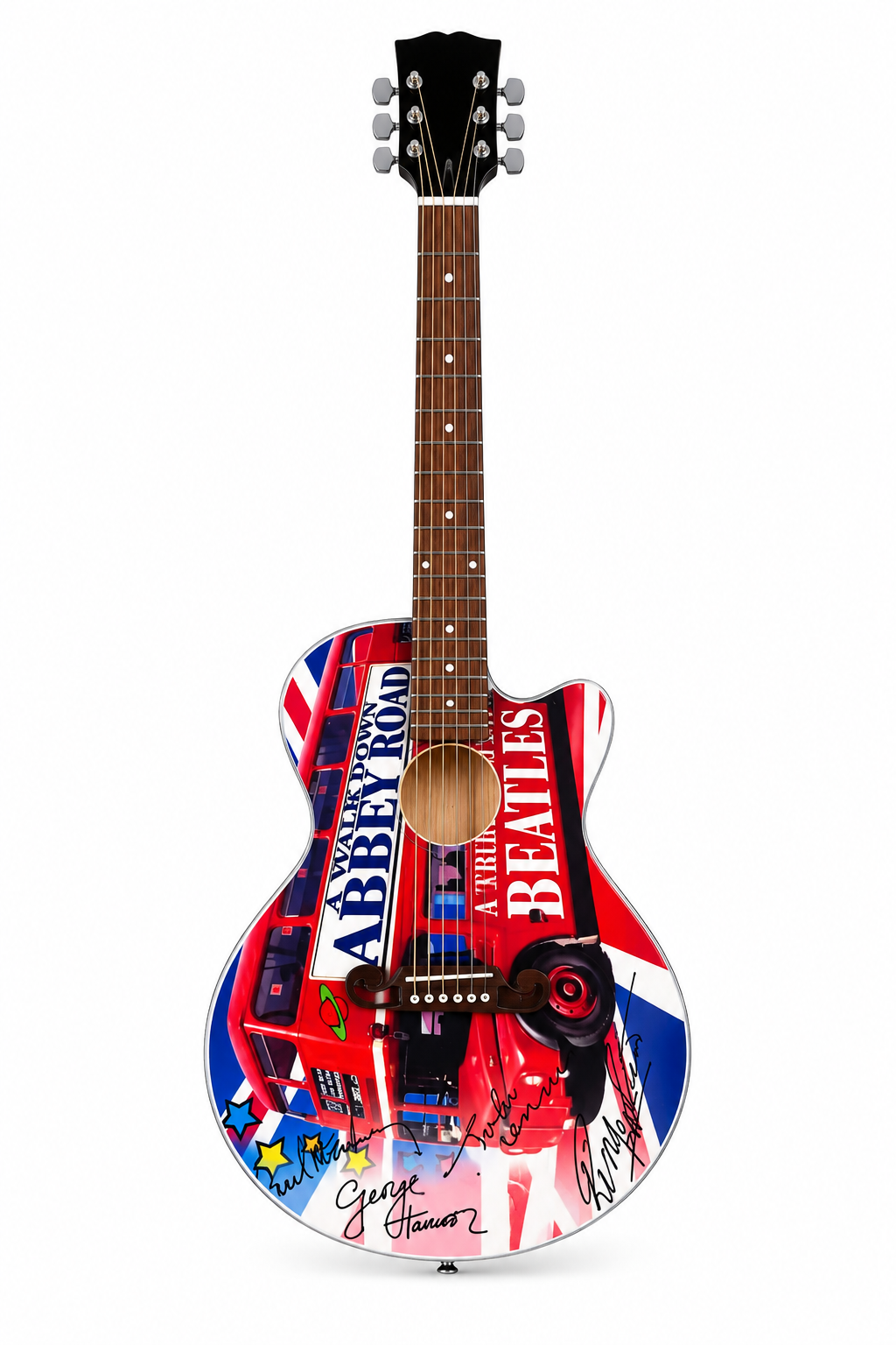 Mini Guitar Display Beatles Abbey Road Design