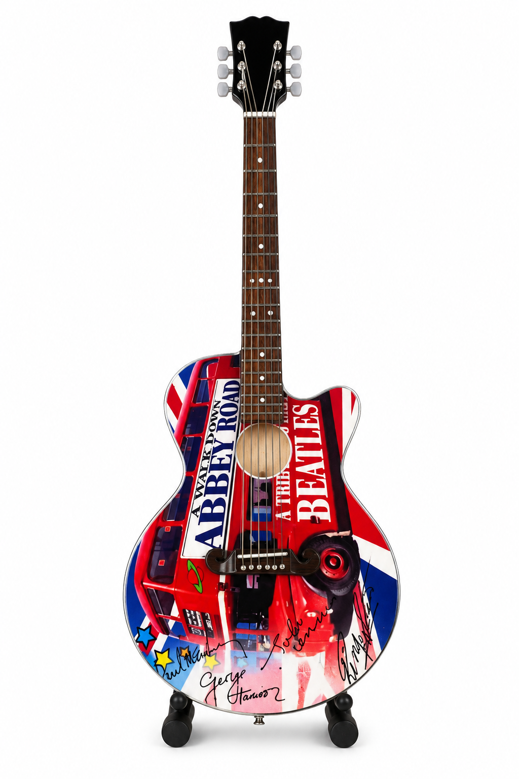 Mini Guitar Display Beatles Abbey Road Design