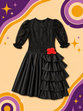 1980's Original Euro Vintage Your Sixth Sense Black Lace Dress