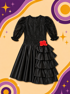 1980's Original Euro Vintage Your Sixth Sense Black Lace Dress