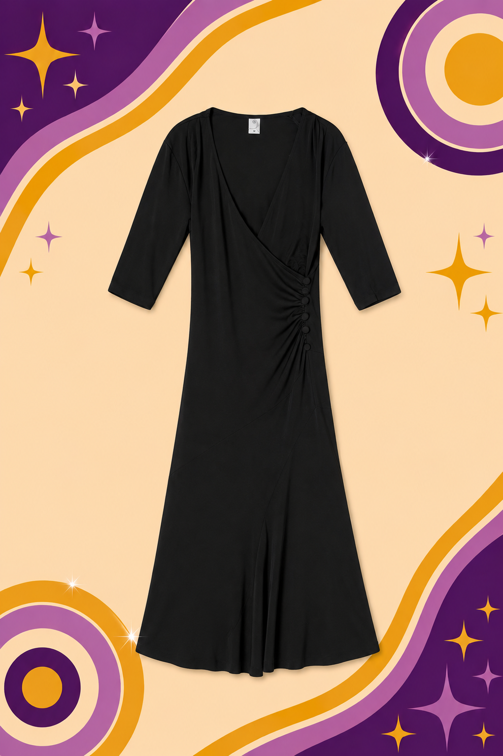 1990's Vintage Target Black Wrap Dress