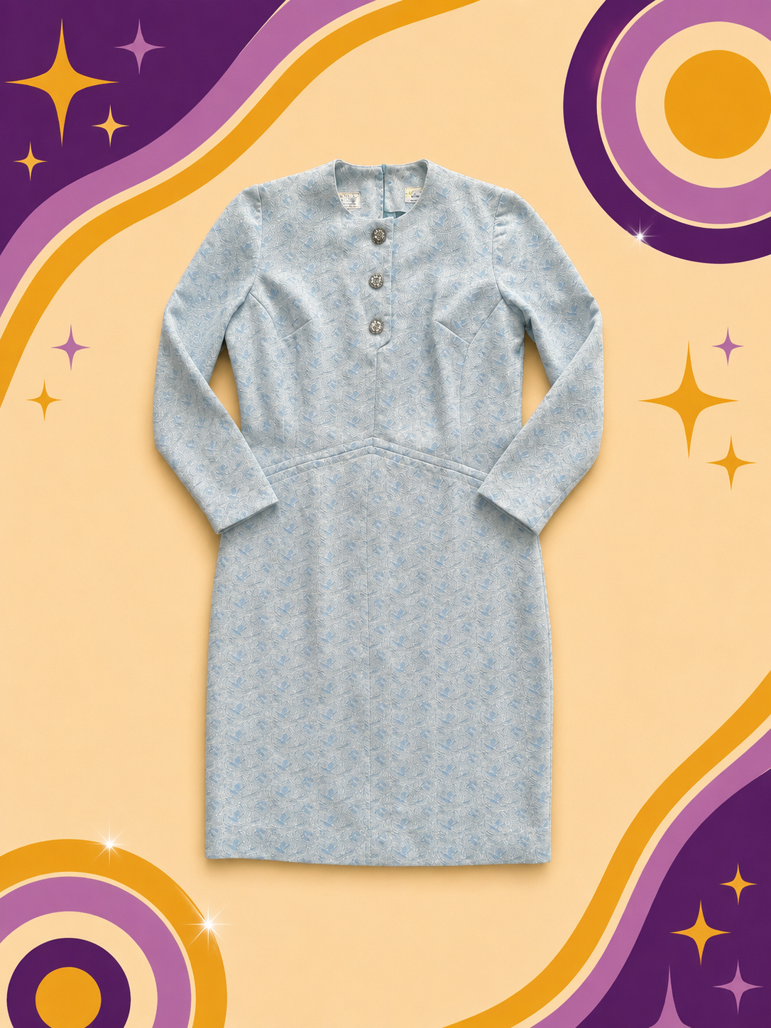 1950's Original Vintage Susan Parsons Blue Dress