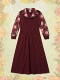 Original Vintage 1970's Luiss Mary of Sweden Brown Floral Dress