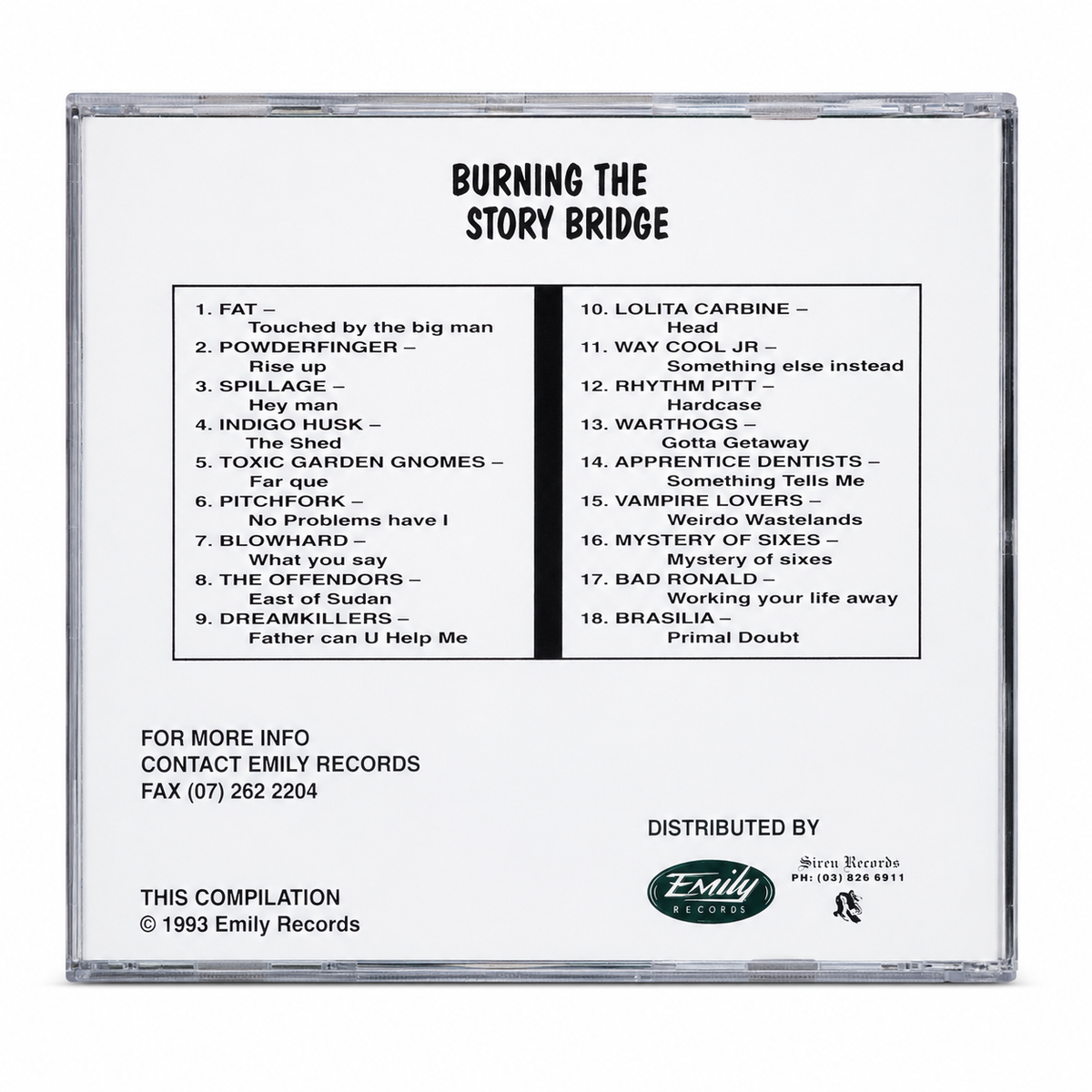 Burning Side Of The Story Bridge CD