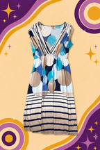 1990's Bou Jeloud Circle Print Dress