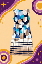 1990's Bou Jeloud Circle Print Dress