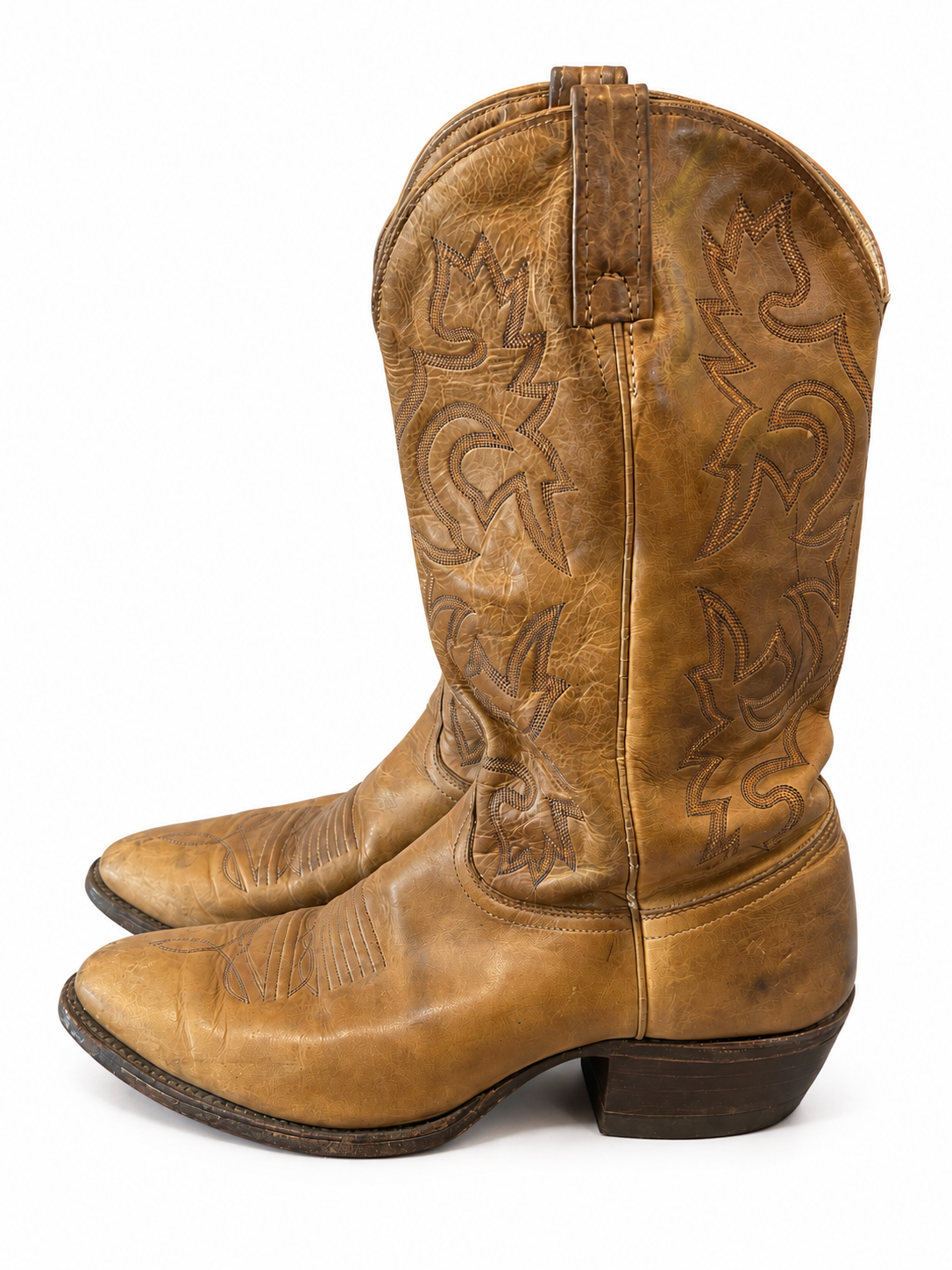 American Vintage Genuine Leather J Chisholm (M11) Caramel Cowboy Boot