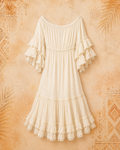 Bohotique Cream Gypsy Maxi Dress