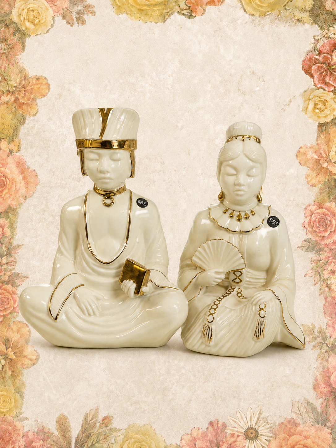 Vintage Diety Egyptian Meditiation Statues