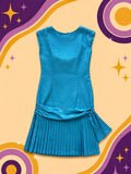 1980's Original Vintage Drop Waist Blue Dress