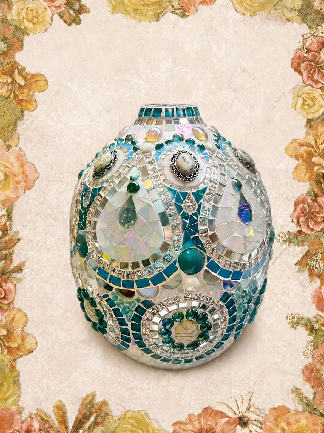 Gorgeous Mosaic Vase by Faye Robbins Mosaics