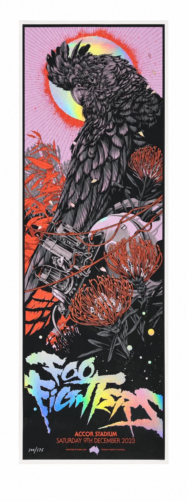 Foo Fighters Poster Serialised (108/175) On Foil Cockatoo Design