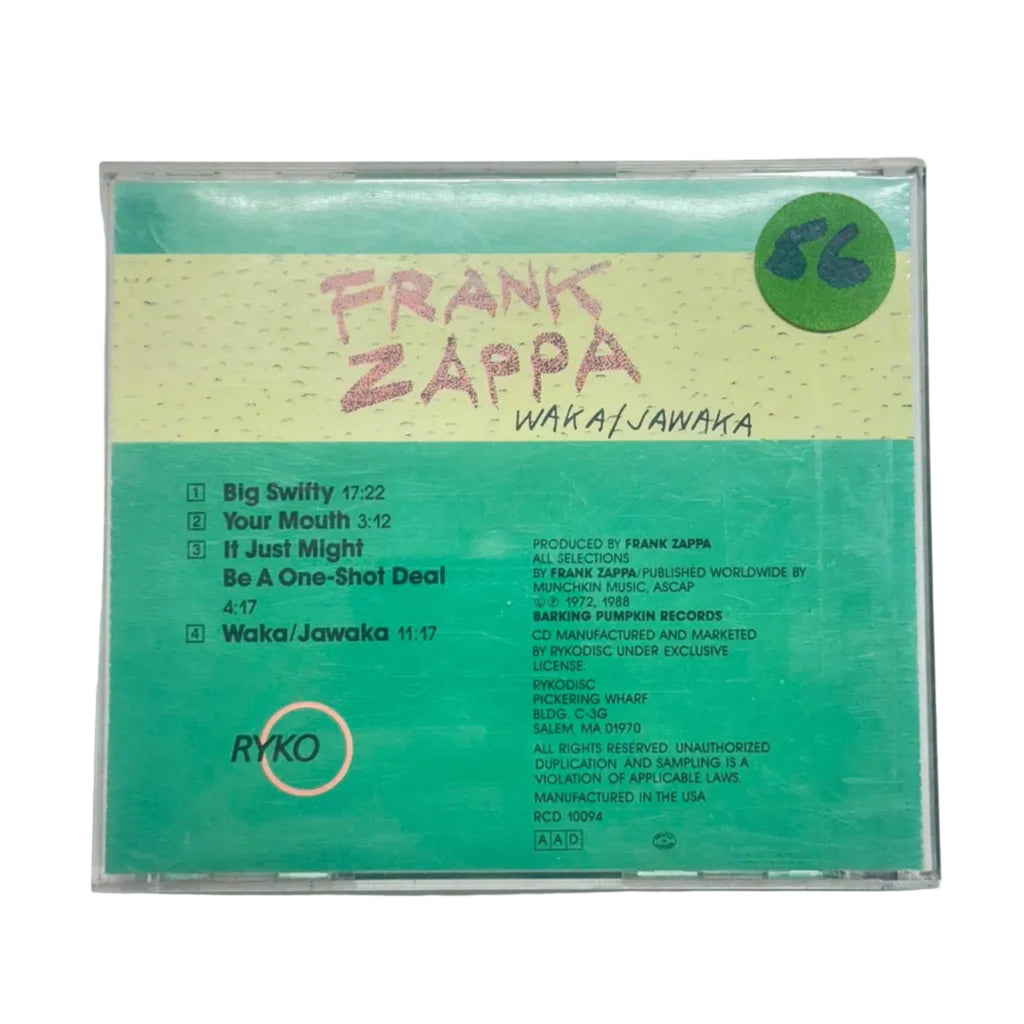 Frank Zappa 'Waka/Jawaka' CD 1988 US Edition