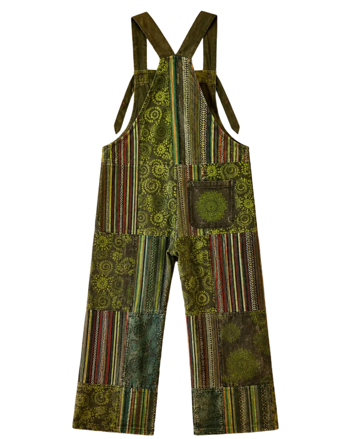 3rd eye Patchwork 100% Cotton Green Overalls