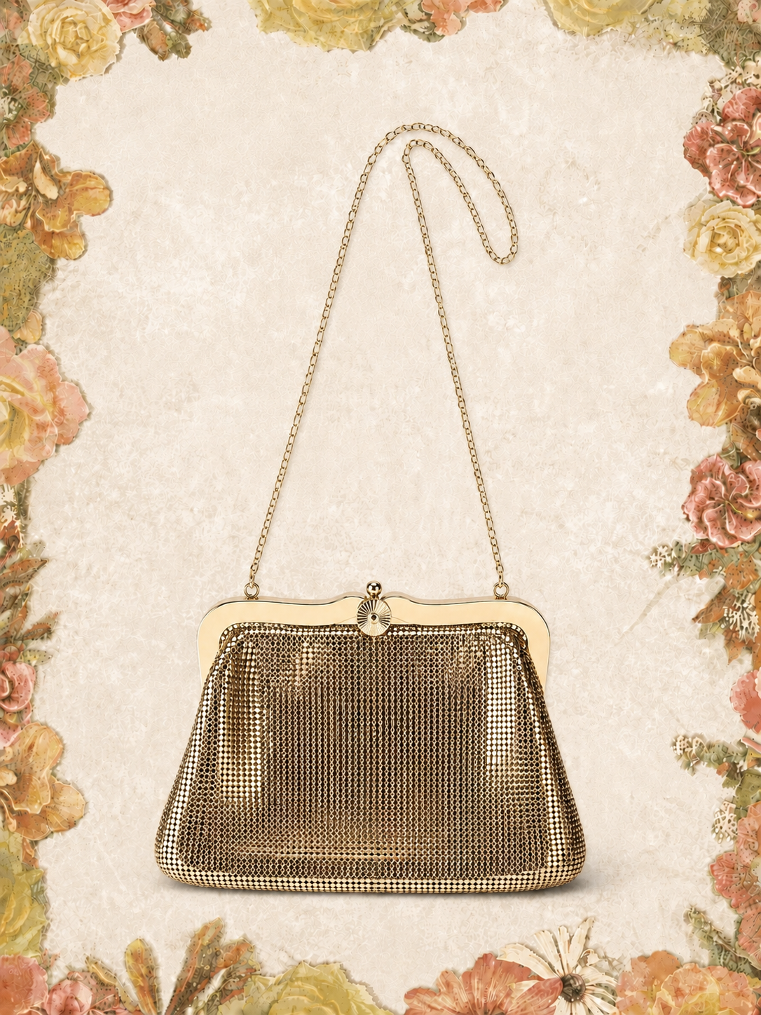 Silver Glow Mesh Bag Japanese Vintage