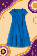 1950's/1960's Handmade Original Vintage Blue Glitter Dress