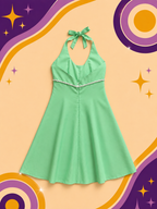 1950's/60's Original Vintage Handmade Green Halter Dress