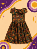 1950's Handmade Original Vintage Brown/Green Dress