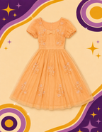 1950's Handmade Original Vintage Orange Dress