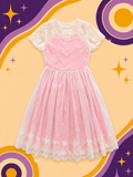 1950's Original Vintage Pink Chiffon Dress