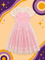 1950's Original Vintage Pink Chiffon Dress