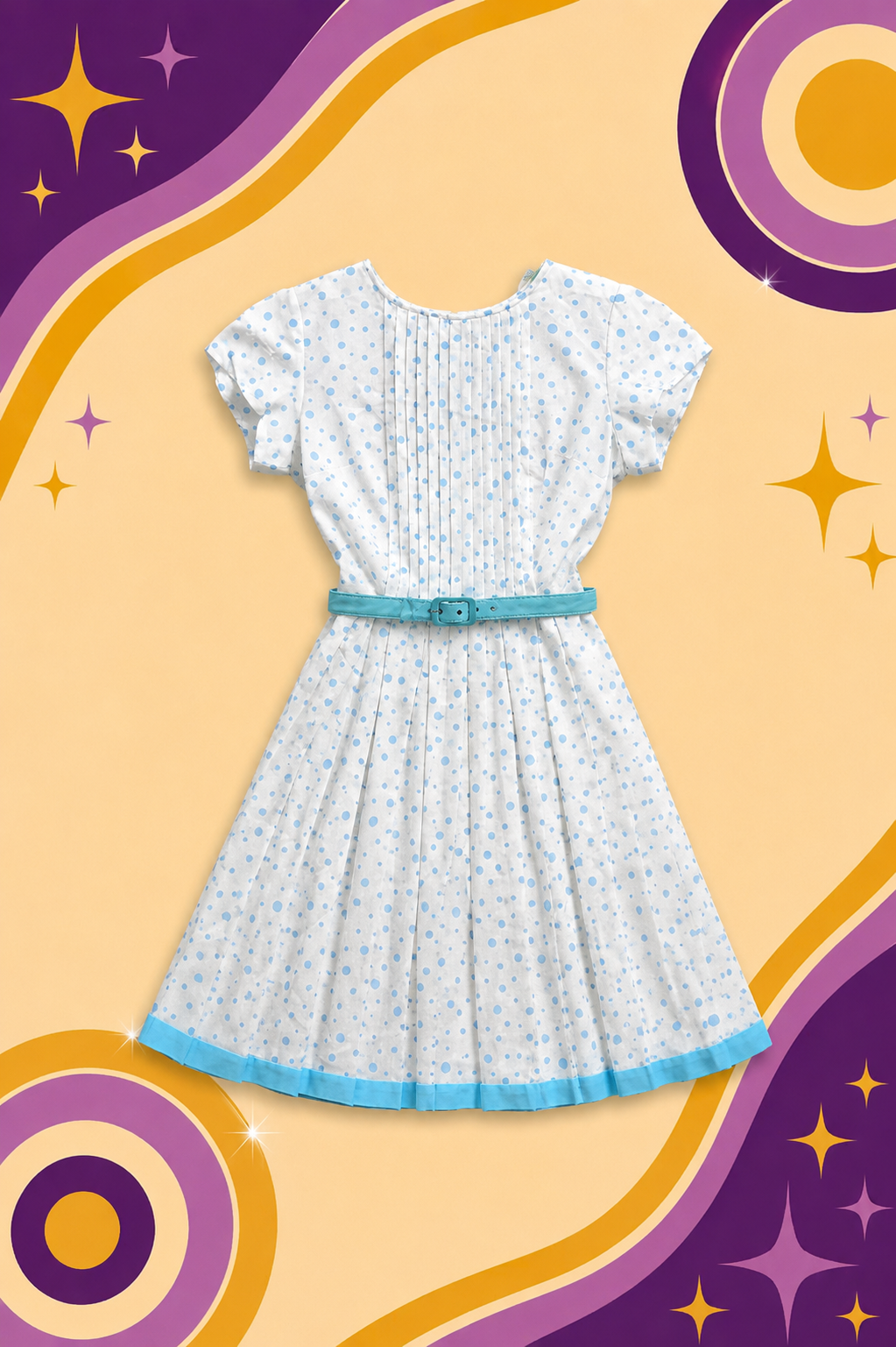 1950's Original Vintage Handmade Aus Polka Dot Dress