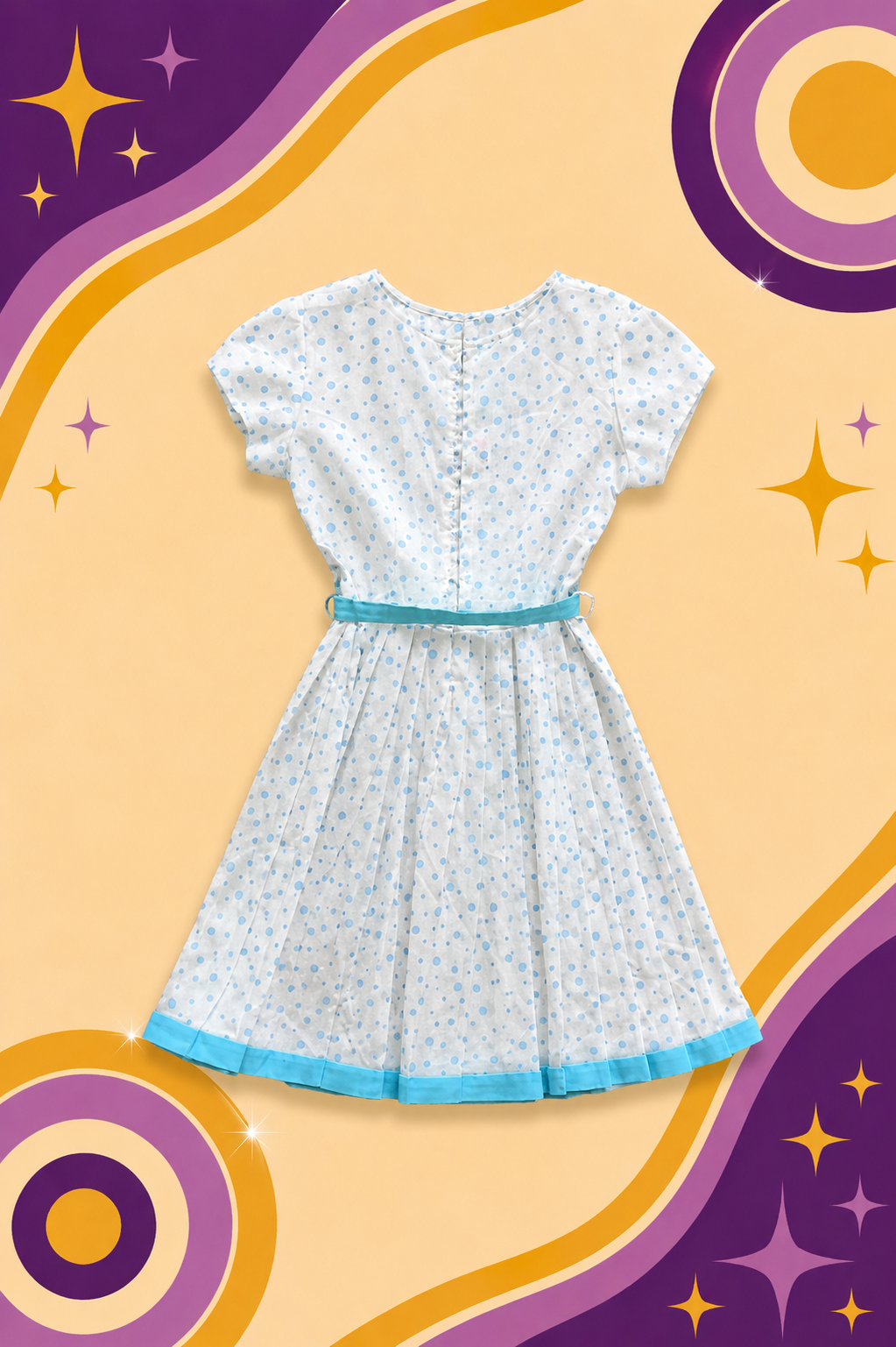 1950's Original Vintage Handmade Aus Polka Dot Dress