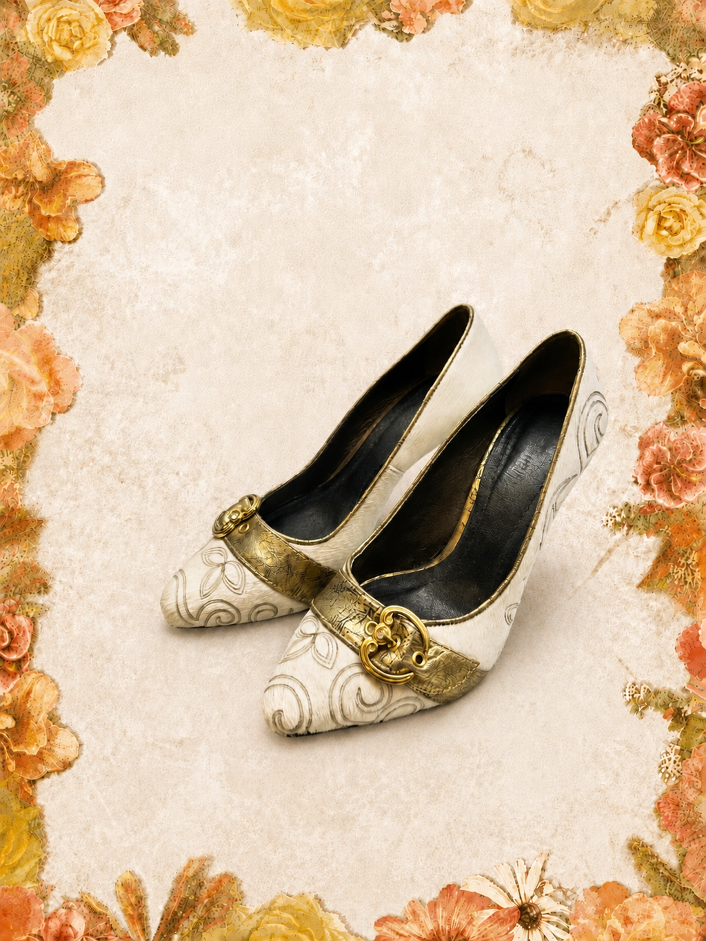 Genuine Vintage Hide Leather Heels