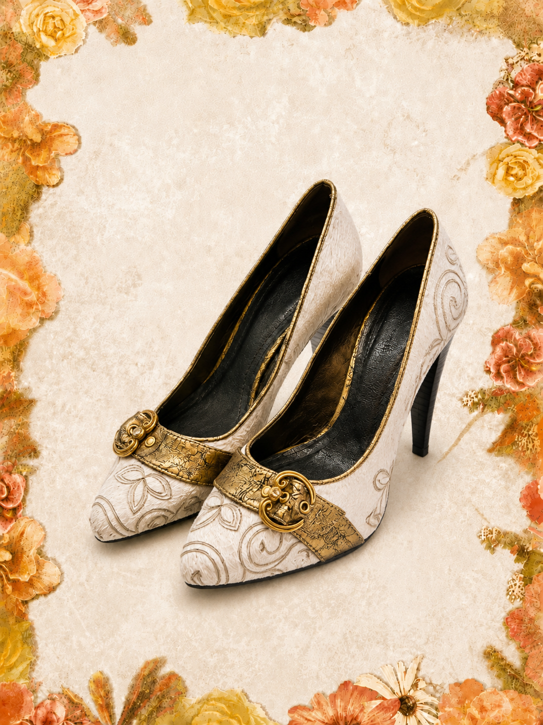 Genuine Vintage Hide Leather Heels