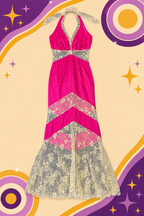 1990's/2000's Original Vintage Pink Halter Dress