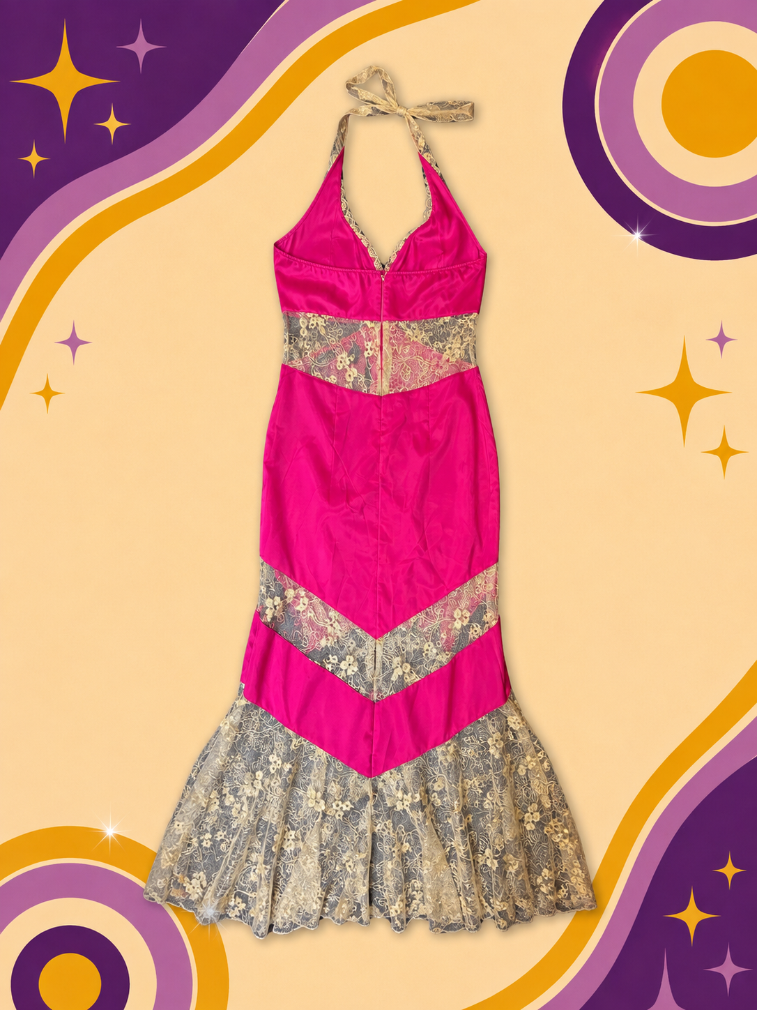 1990's/2000's Original Vintage Pink Halter Dress