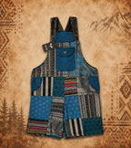 3rd Eye Patchwork 100% Cotton Blue Overalls (Short)
