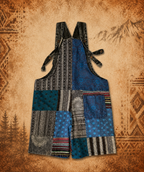 3rd Eye Patchwork 100% Cotton Blue Overalls (Short)