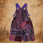 3rd Eye Patchwork 100% Cotton Purple Overalls (Short)