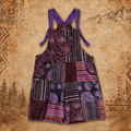 3rd Eye Patchwork 100% Cotton Purple Overalls (Short)