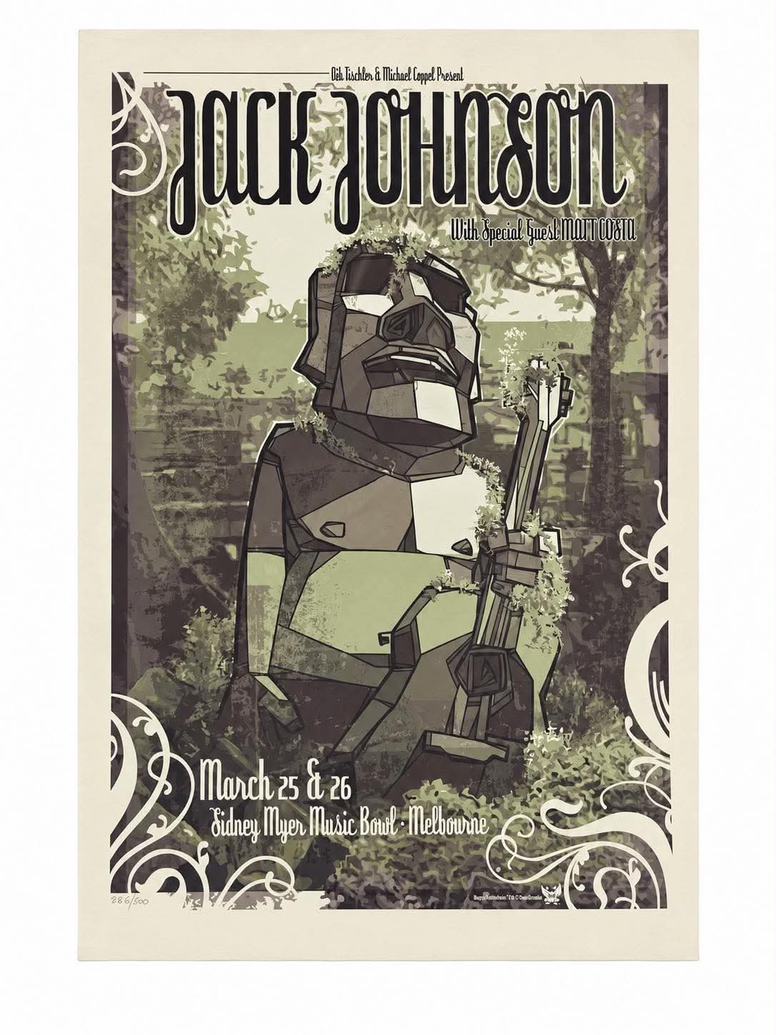 Jack Johnson Poster Serialised (368/500) Limited Edition