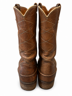 American Vintage Genuine Leather Justin (M8.5/W10.5) Chocolate Brown Cowboy Boots