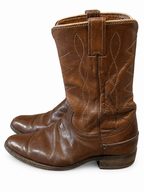 American Vintage Genuine Leather Justin (M8.5/W10.5) Chocolate Brown Cowboy Boots