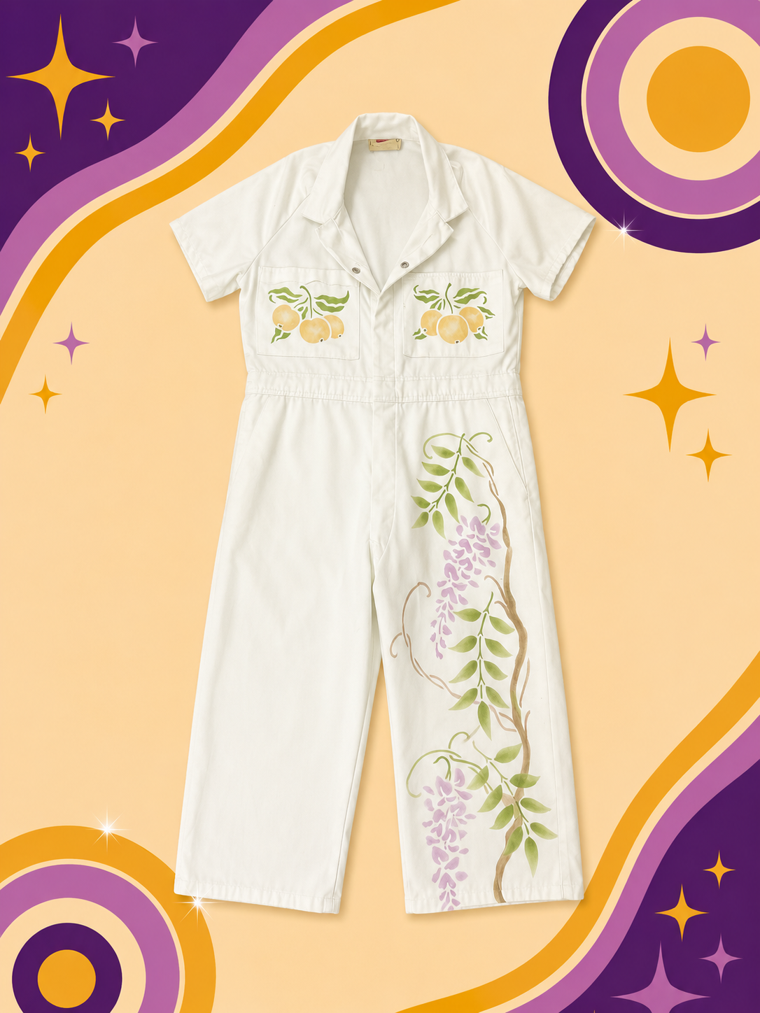 1980's Original Vintage King Gee Australia White Pantsuit