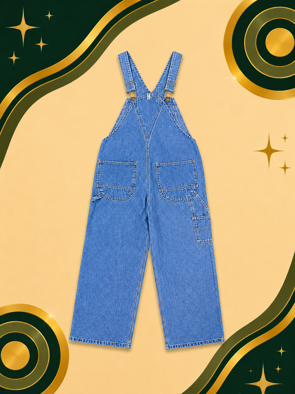 Mens Vintage Key Denim Overalls