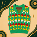 Mens Knit Diamond Pattern Vest