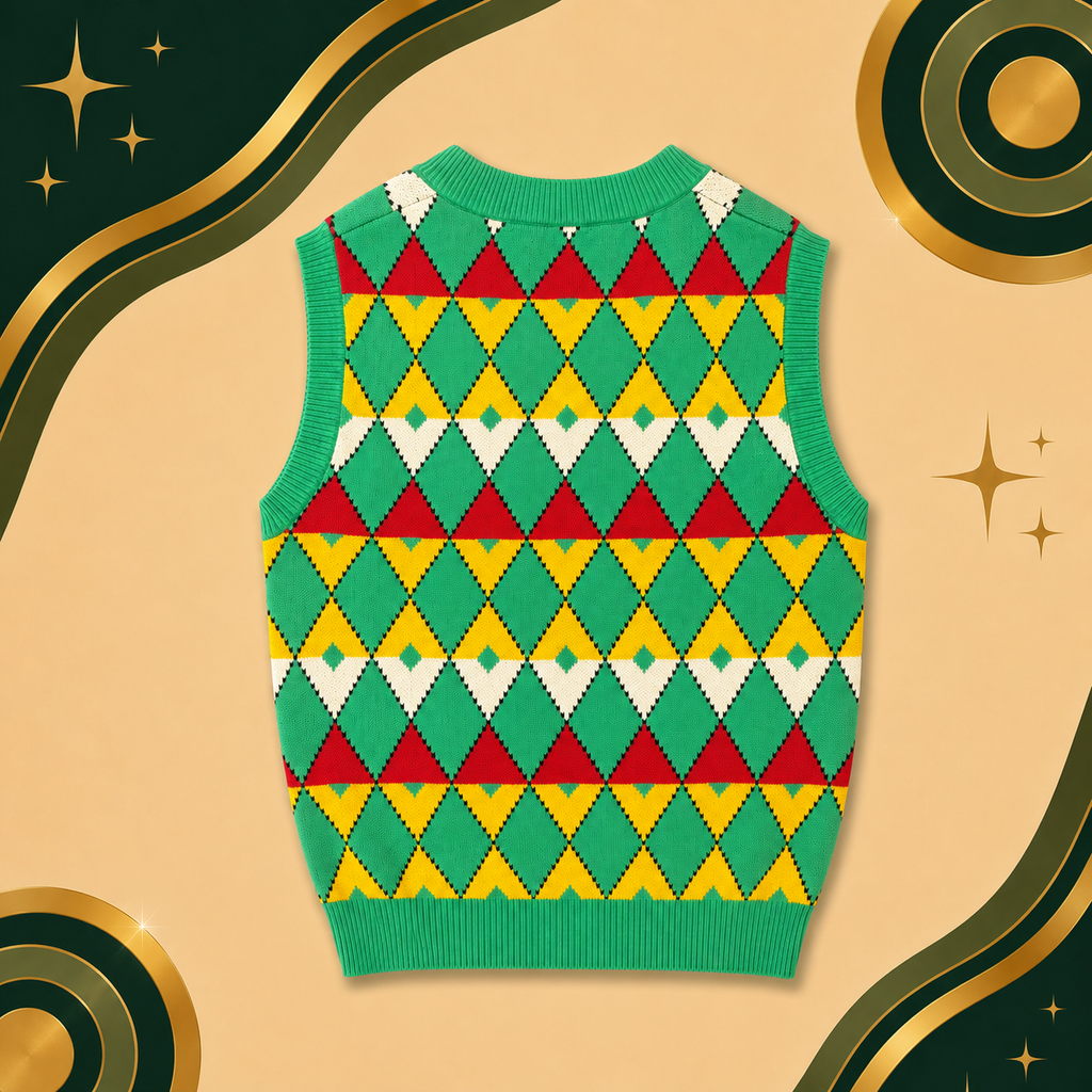 Mens Knit Diamond Pattern Vest