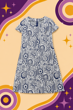 1960's Original Vintage Retro Pattern Silver Glitter Dress