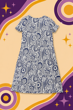 1960's Original Vintage Retro Pattern Silver Glitter Dress