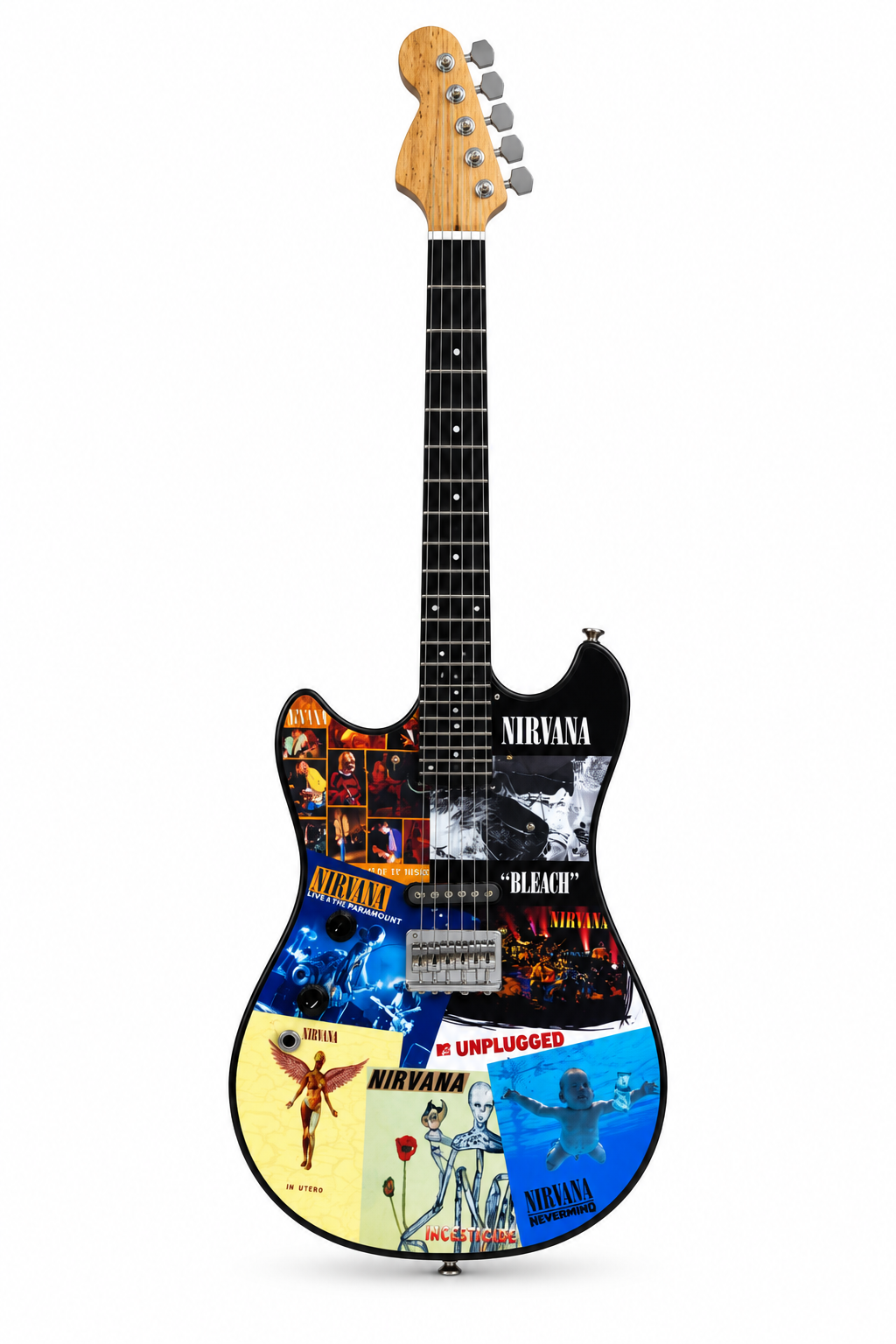 Mini Guitar Display Nirvana Collage Design