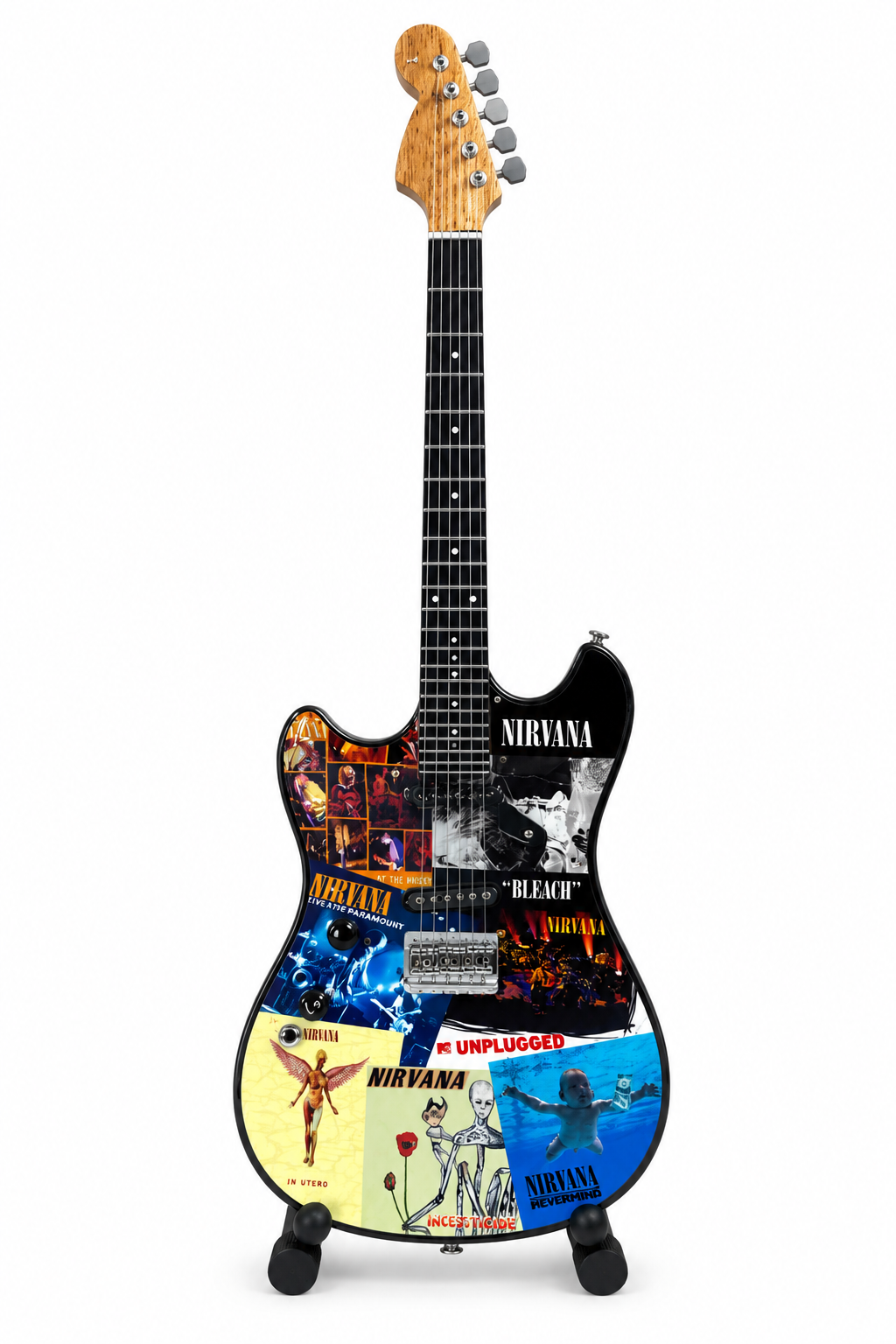 Mini Guitar Display Nirvana Collage Design