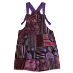 3rd Eye Patchwork 100% Cotton Purple Overalls (Short)