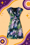 1990's Jersey Girl Purple Paisley Print Dress