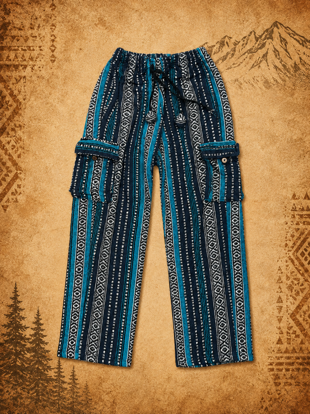 Mens 3rd Eye 100% Cotton Soft Aztec Print Pants