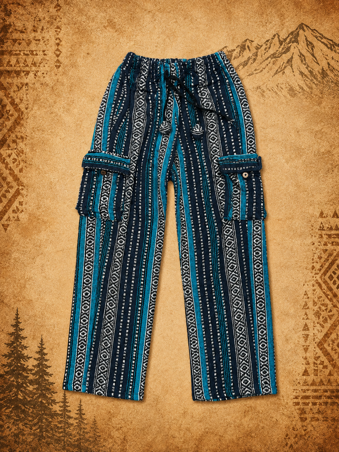 Mens 3rd Eye 100% Cotton Soft Aztec Print Pants